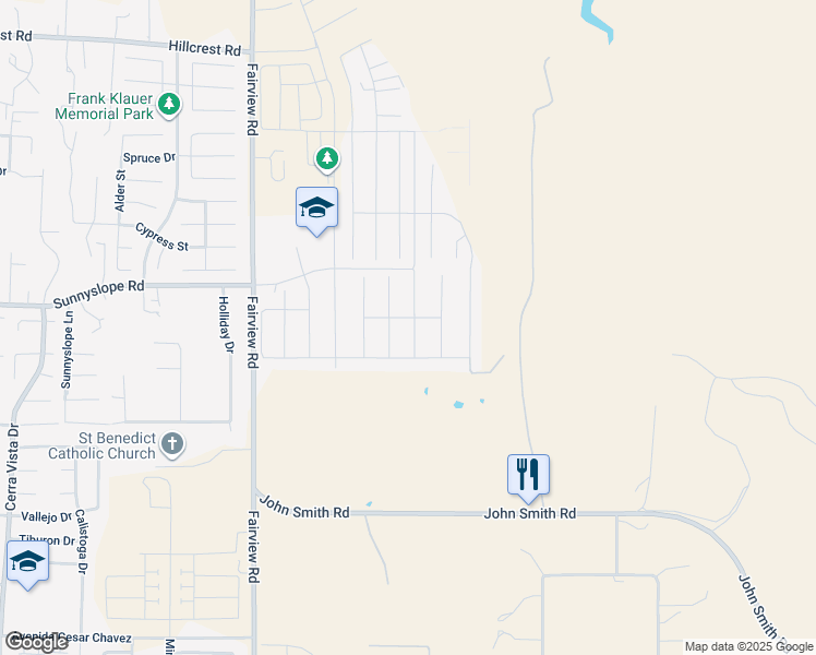 map of restaurants, bars, coffee shops, grocery stores, and more near 1610 Park Trail Drive in Hollister