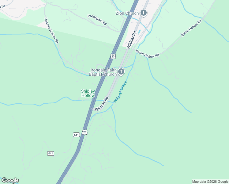 map of restaurants, bars, coffee shops, grocery stores, and more near 1212 Irondale Road in Big Stone Gap