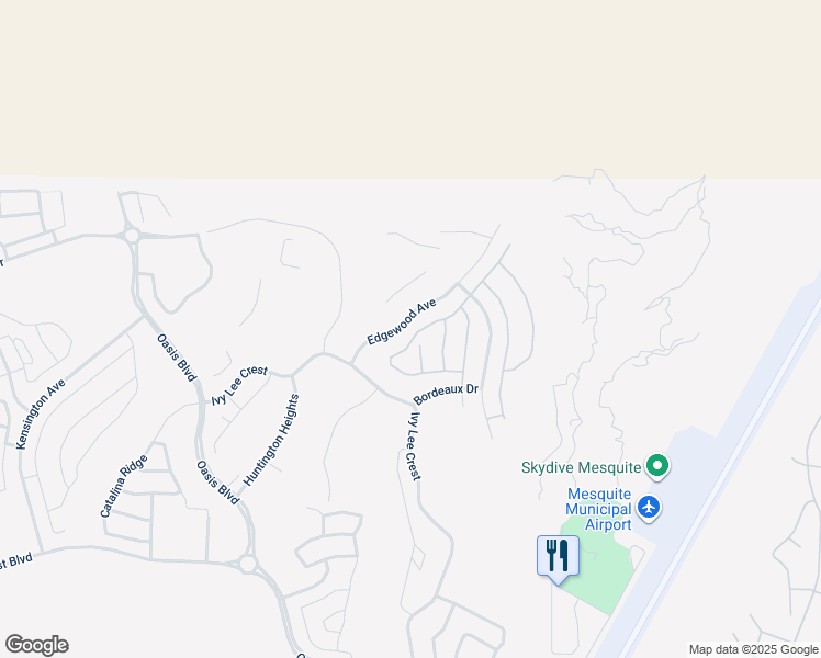 map of restaurants, bars, coffee shops, grocery stores, and more near 49 Dancing Sky Trail in Mesquite