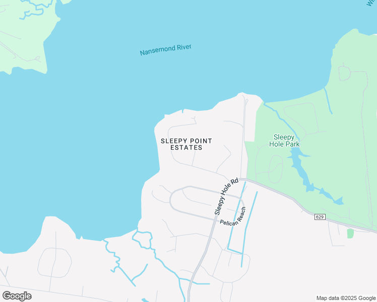 map of restaurants, bars, coffee shops, grocery stores, and more near 104 Pleasant Ridge Court in Suffolk