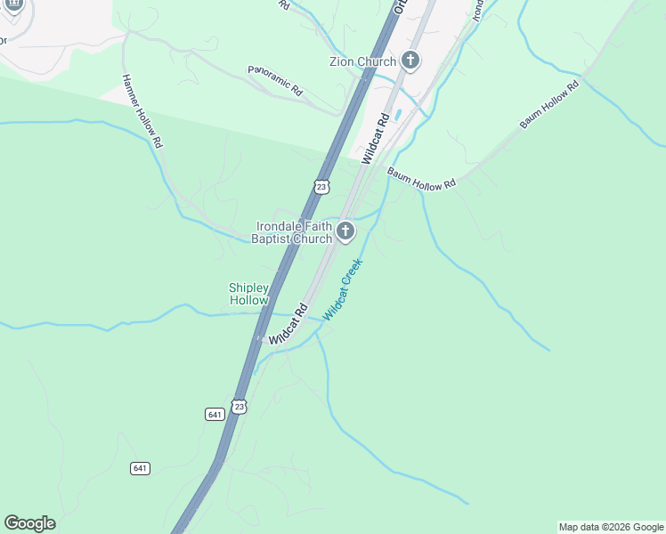 map of restaurants, bars, coffee shops, grocery stores, and more near 1212 Irondale Road in Big Stone Gap