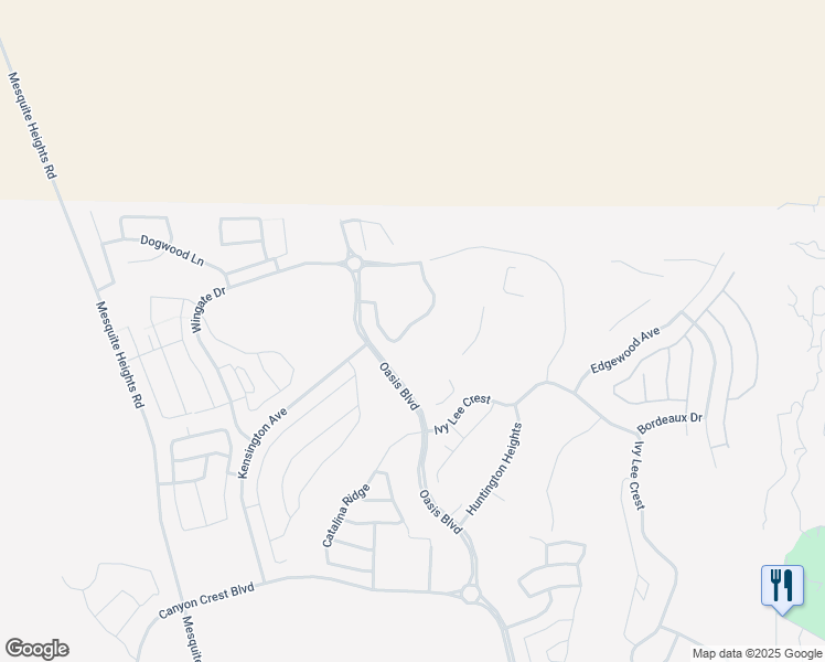 map of restaurants, bars, coffee shops, grocery stores, and more near 456 Wild Horse Lane in Mesquite