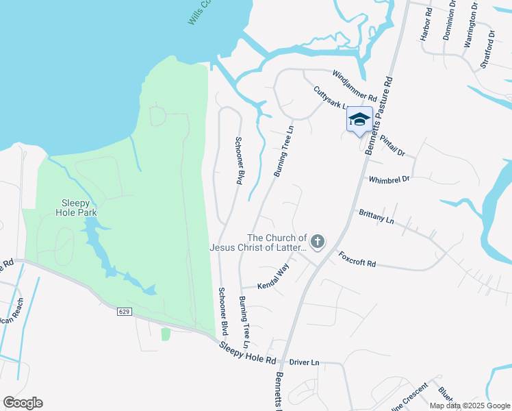 map of restaurants, bars, coffee shops, grocery stores, and more near 2727 Burning Tree Ln in Suffolk