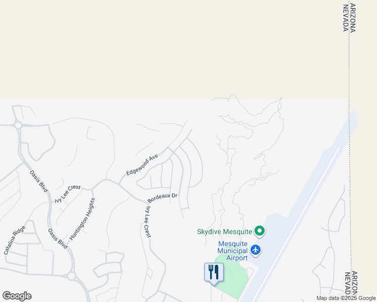 map of restaurants, bars, coffee shops, grocery stores, and more near 1558 Pomegranate Trail in Mesquite