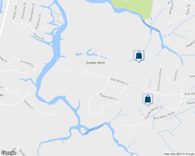 map of restaurants, bars, coffee shops, grocery stores, and more near 3366 Bob White Ln in Suffolk