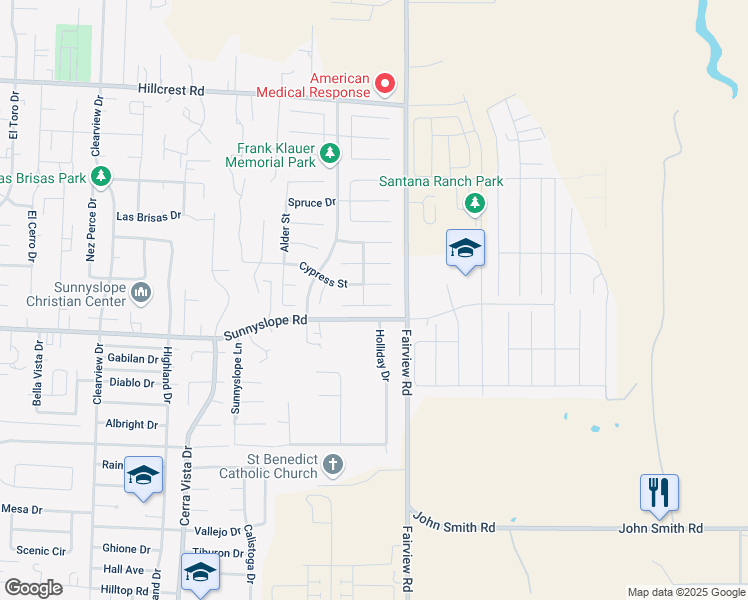map of restaurants, bars, coffee shops, grocery stores, and more near 2164 Beachwood Court in Hollister
