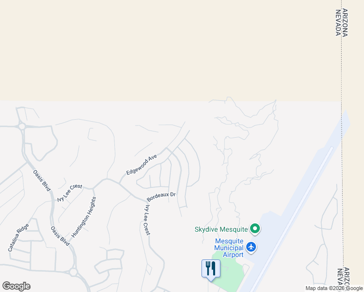 map of restaurants, bars, coffee shops, grocery stores, and more near 1574 Pomegranate Trail in Mesquite