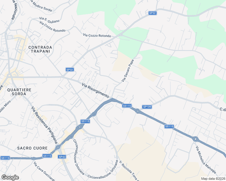 map of restaurants, bars, coffee shops, grocery stores, and more near 17 Vanella Papa in Modica