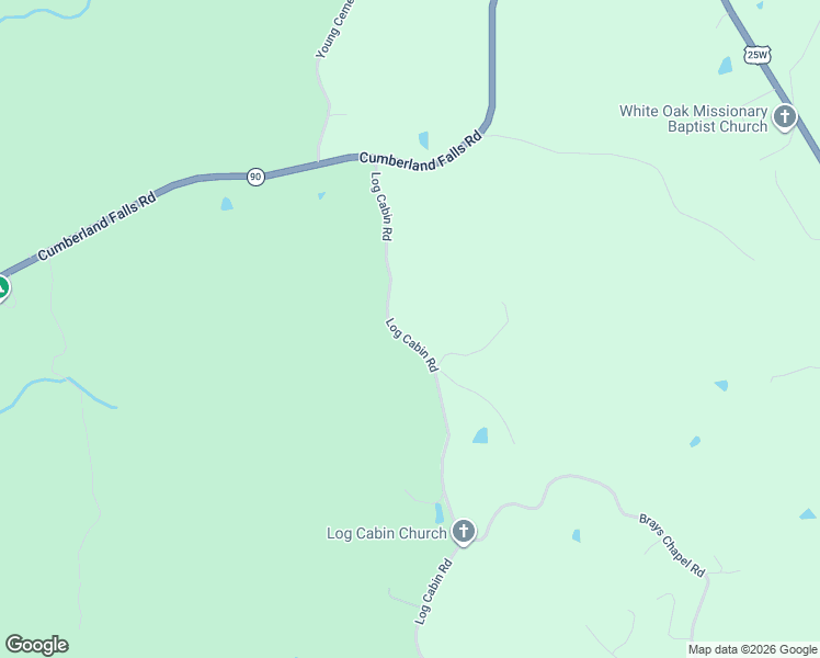 map of restaurants, bars, coffee shops, grocery stores, and more near 2288 Log Cabin Road in Corbin