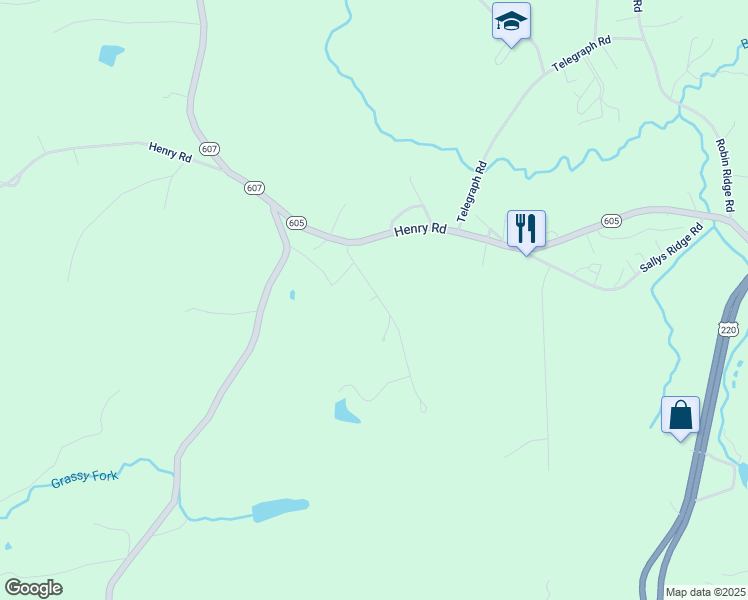 map of restaurants, bars, coffee shops, grocery stores, and more near 144 Dyer Lane in Henry
