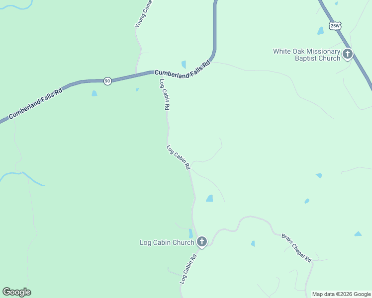 map of restaurants, bars, coffee shops, grocery stores, and more near 2288 Log Cabin Road in Corbin