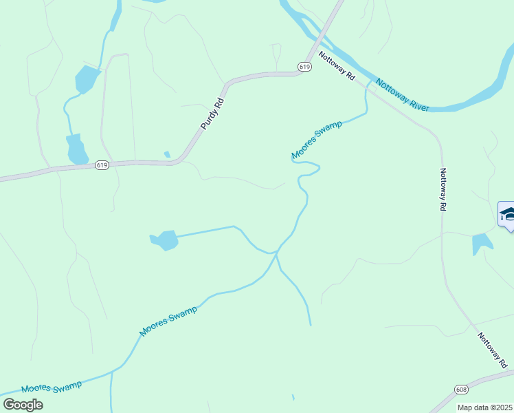 map of restaurants, bars, coffee shops, grocery stores, and more near 10981 Purdy Road in Jarratt