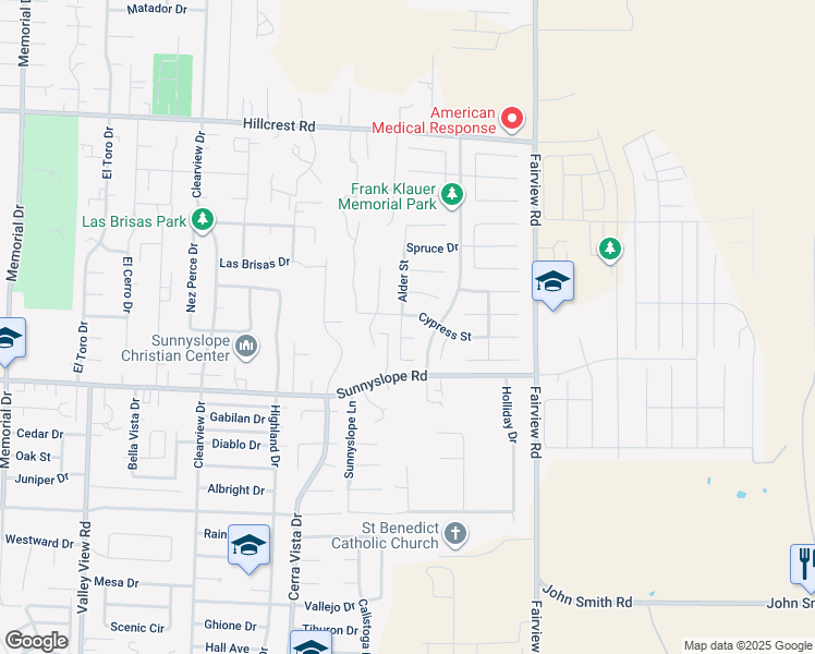 map of restaurants, bars, coffee shops, grocery stores, and more near 1211 Alder Street in Hollister