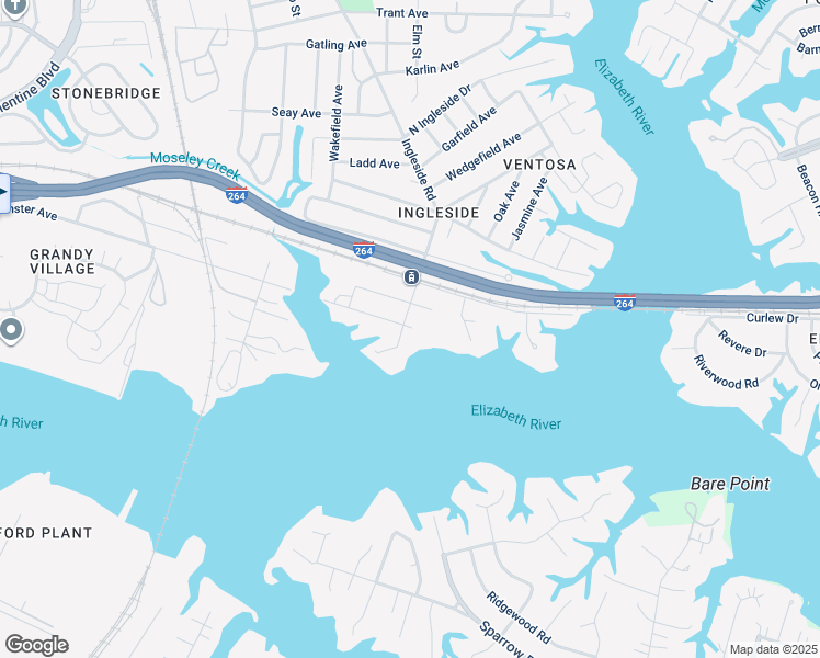 map of restaurants, bars, coffee shops, grocery stores, and more near 680 Ingleside Road in Norfolk