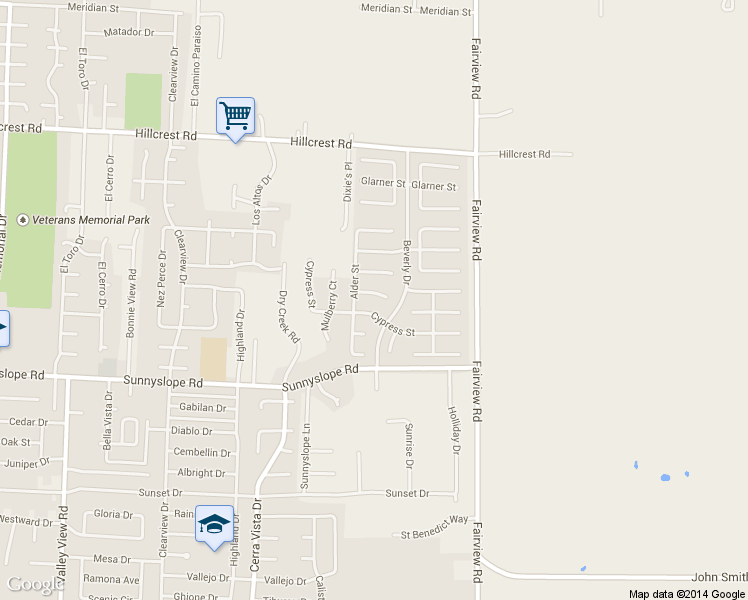map of restaurants, bars, coffee shops, grocery stores, and more near 1931 Ponderosa Court in Hollister