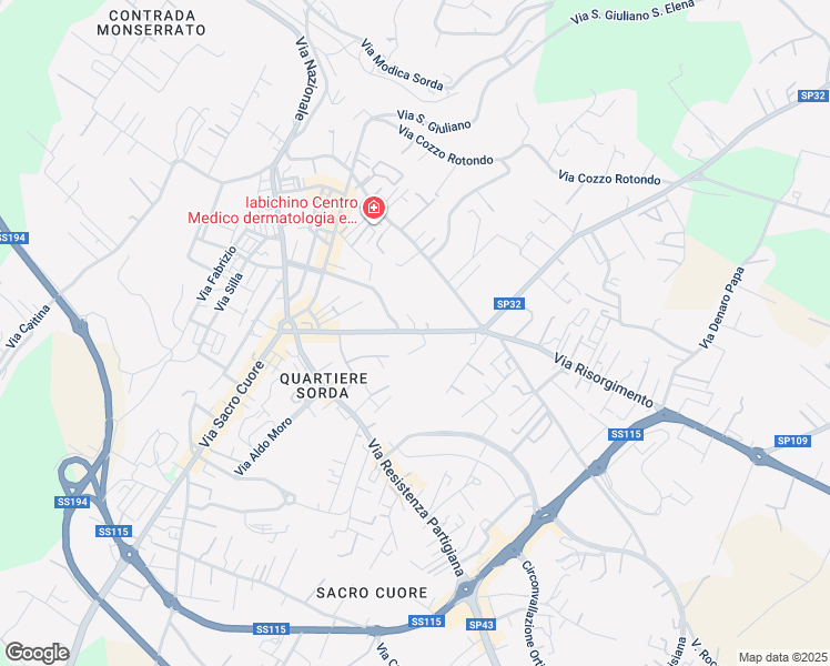 map of restaurants, bars, coffee shops, grocery stores, and more near 6913 Via Risorgimento in Modica