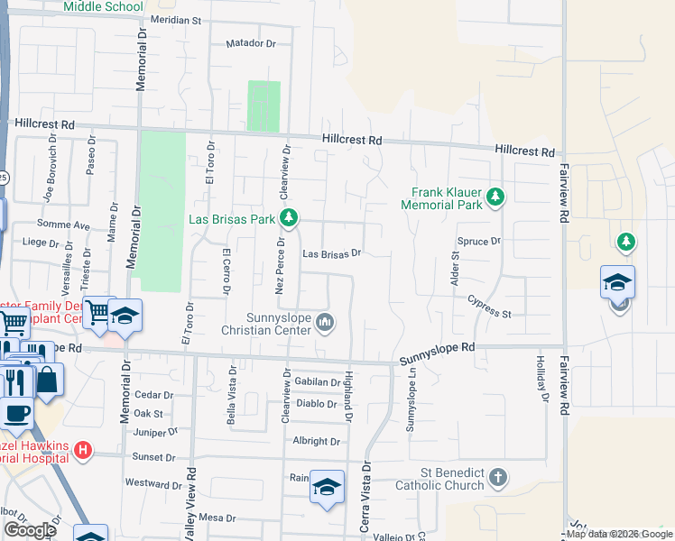 map of restaurants, bars, coffee shops, grocery stores, and more near 1220 Highland Drive in Hollister