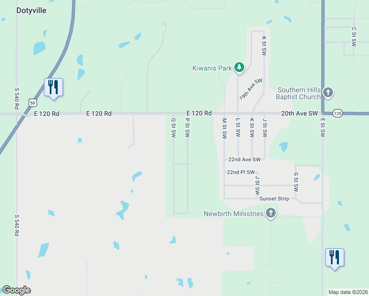 map of restaurants, bars, coffee shops, grocery stores, and more near 2142 P Street Southwest in Miami