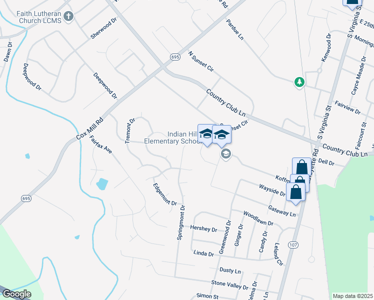 map of restaurants, bars, coffee shops, grocery stores, and more near 400 Springmont Drive in Hopkinsville