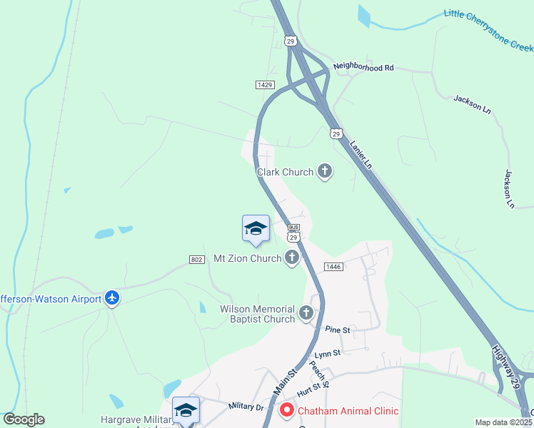 map of restaurants, bars, coffee shops, grocery stores, and more near 140 Chatham Elementary Lane in Chatham