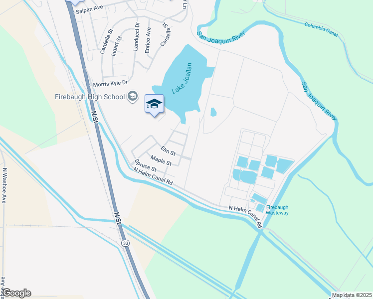 map of restaurants, bars, coffee shops, grocery stores, and more near 4330 Ash Street in Firebaugh