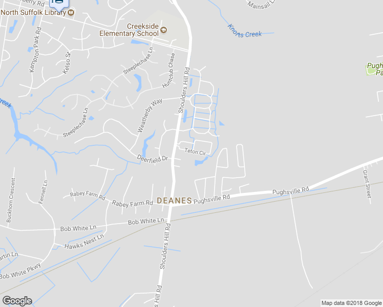 map of restaurants, bars, coffee shops, grocery stores, and more near 618 Teton Circle in Suffolk