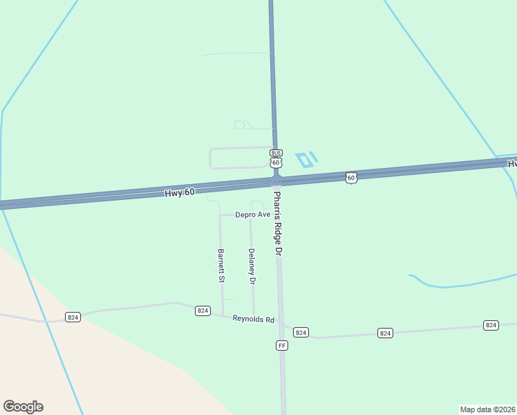 map of restaurants, bars, coffee shops, grocery stores, and more near 159 Depro Avenue in Sikeston