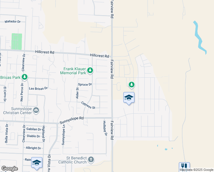 map of restaurants, bars, coffee shops, grocery stores, and more near 2171 Spruce Drive in Hollister