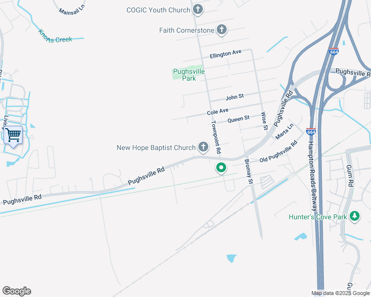 map of restaurants, bars, coffee shops, grocery stores, and more near 4238 Armstrong Avenue in Suffolk