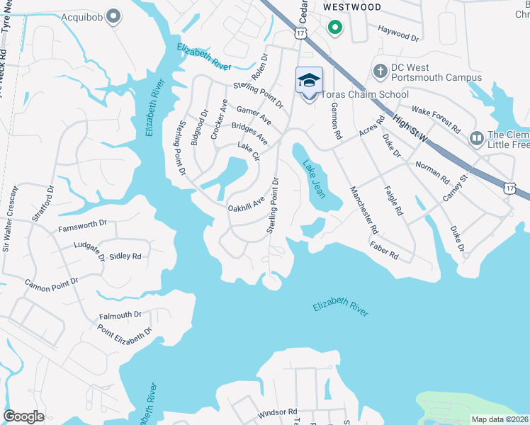 map of restaurants, bars, coffee shops, grocery stores, and more near 5016 Fable Avenue in Portsmouth