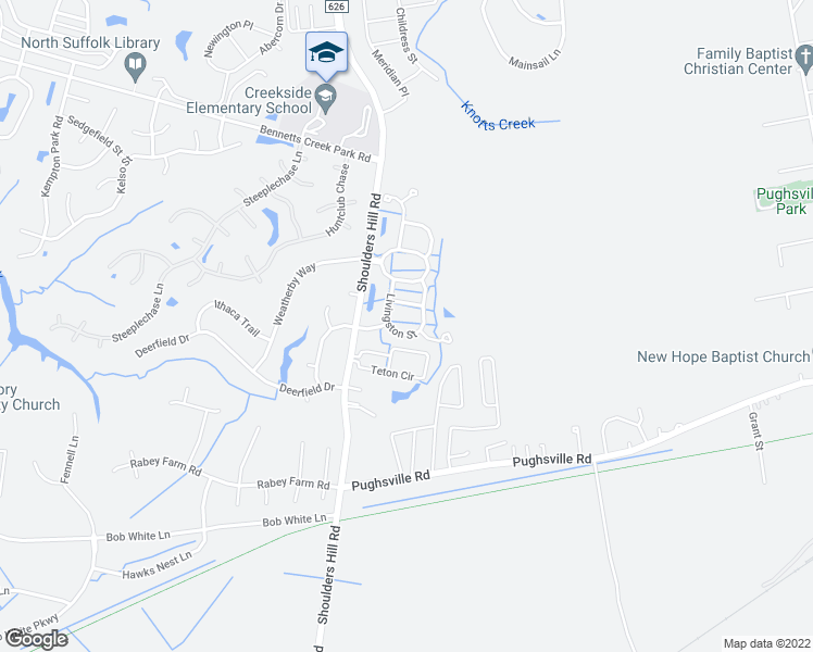 map of restaurants, bars, coffee shops, grocery stores, and more near 2119 Livingston Street in Suffolk