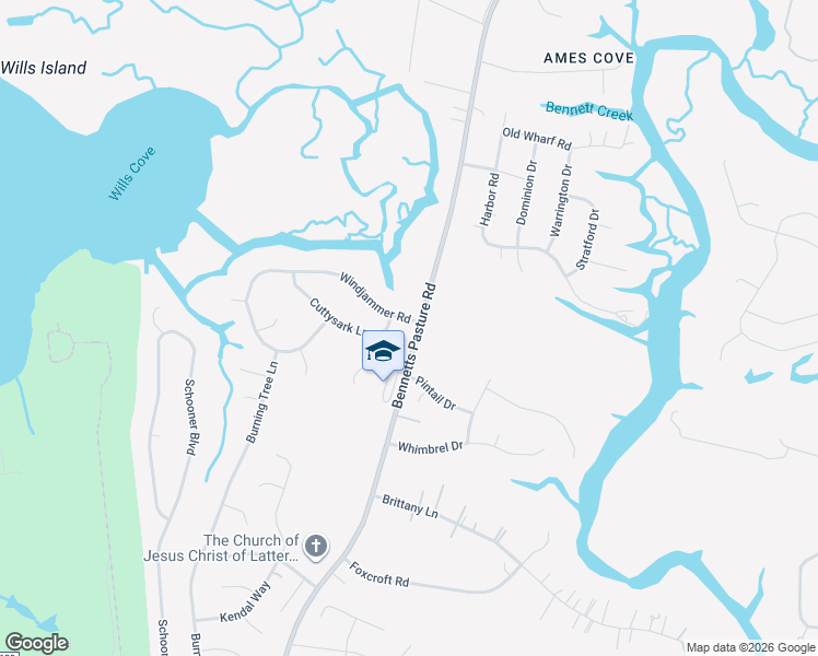 map of restaurants, bars, coffee shops, grocery stores, and more near 5057 Bennetts Pasture Road in Suffolk