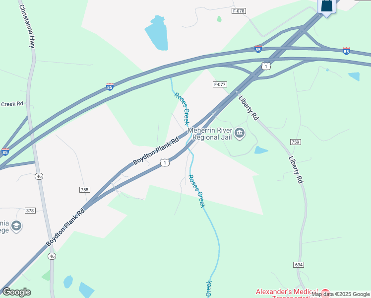 map of restaurants, bars, coffee shops, grocery stores, and more near 9000 Boydton Plank Road in Alberta