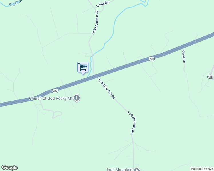 map of restaurants, bars, coffee shops, grocery stores, and more near 2808 Fork Mountain Road in Bassett