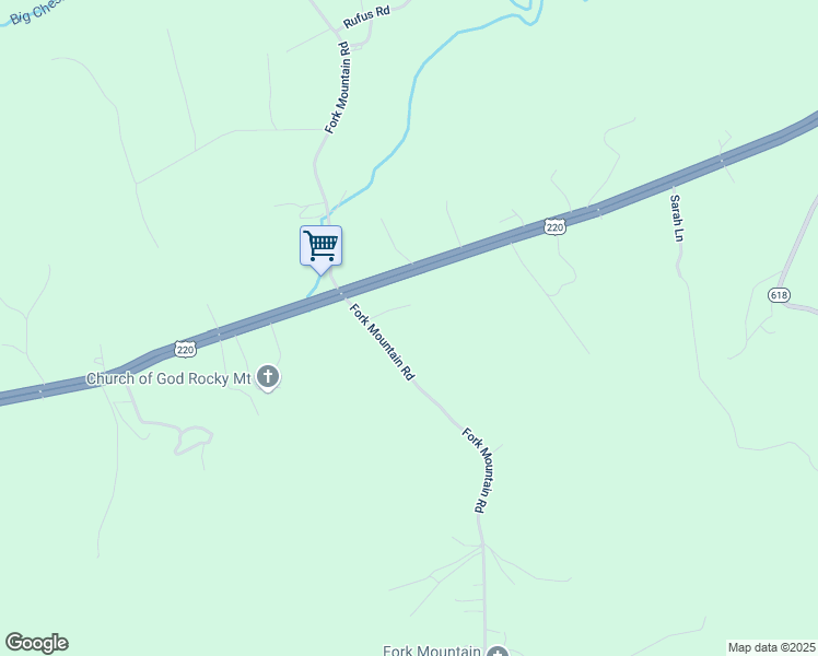map of restaurants, bars, coffee shops, grocery stores, and more near 2808 Fork Mountain Road in Bassett