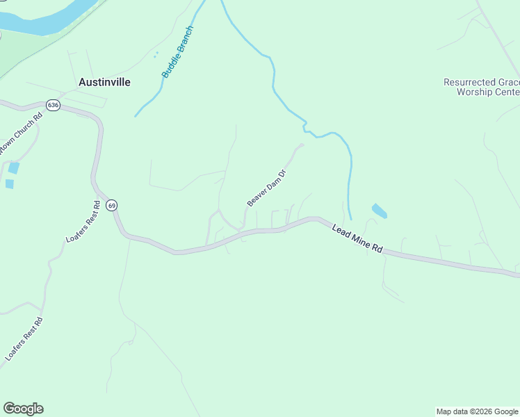 map of restaurants, bars, coffee shops, grocery stores, and more near Lead Mine Rd in Austinville