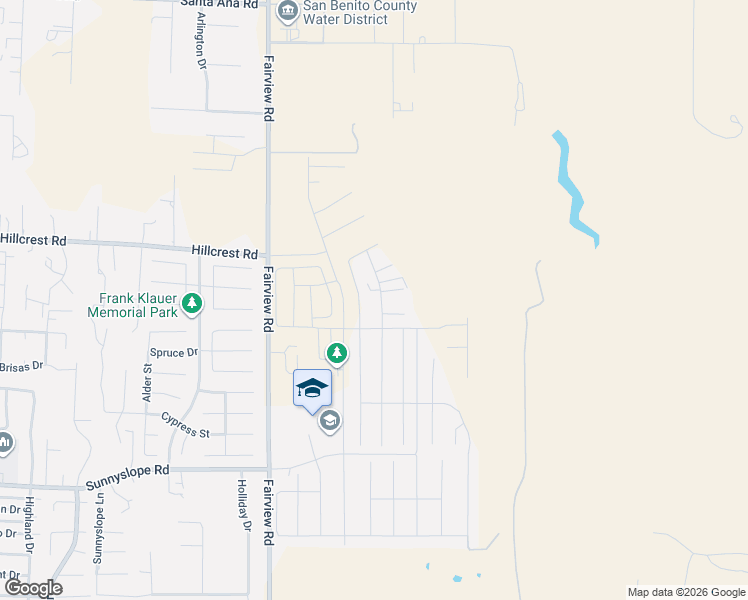 map of restaurants, bars, coffee shops, grocery stores, and more near 1898 Hillcrest Road in Hollister