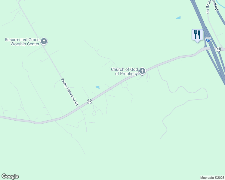 map of restaurants, bars, coffee shops, grocery stores, and more near 1265 Lead Mine Road in Austinville