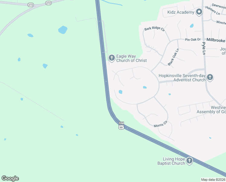 map of restaurants, bars, coffee shops, grocery stores, and more near 1437 Shallow Lake Cir in Hopkinsville