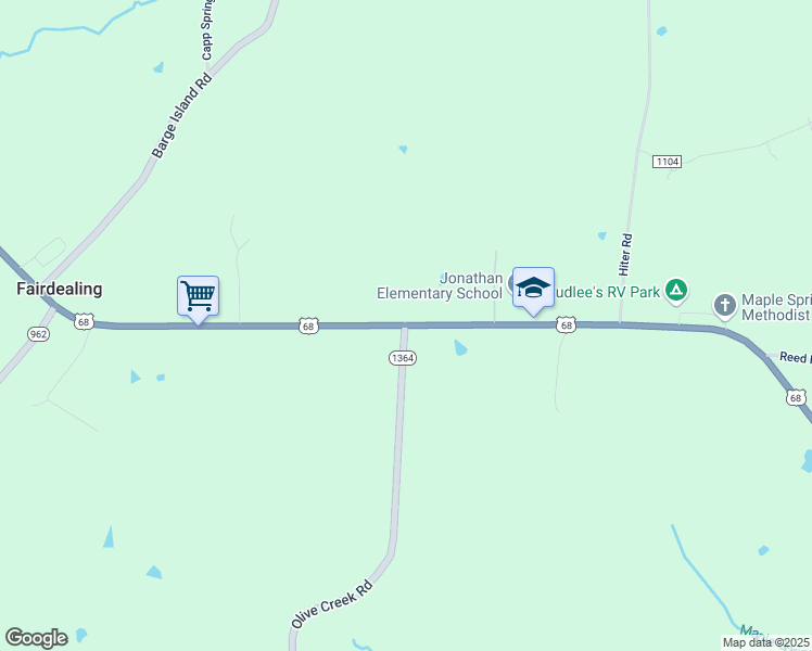 map of restaurants, bars, coffee shops, grocery stores, and more near 8940 U.S. 68 in Benton