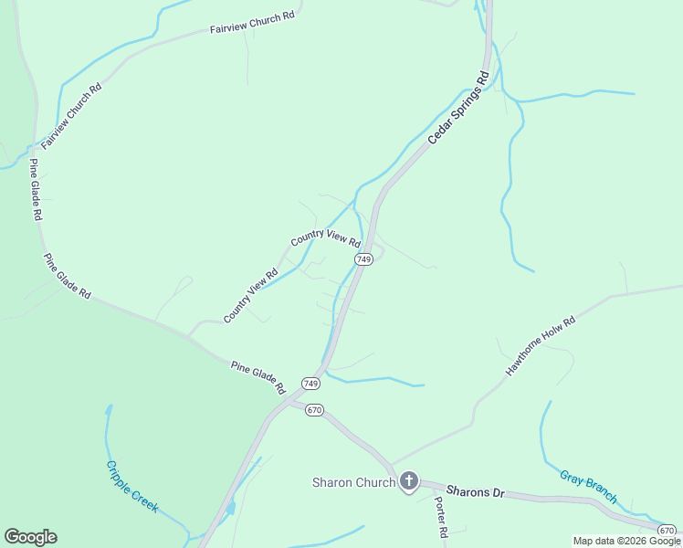 map of restaurants, bars, coffee shops, grocery stores, and more near Cedar Springs Road in Rural Retreat