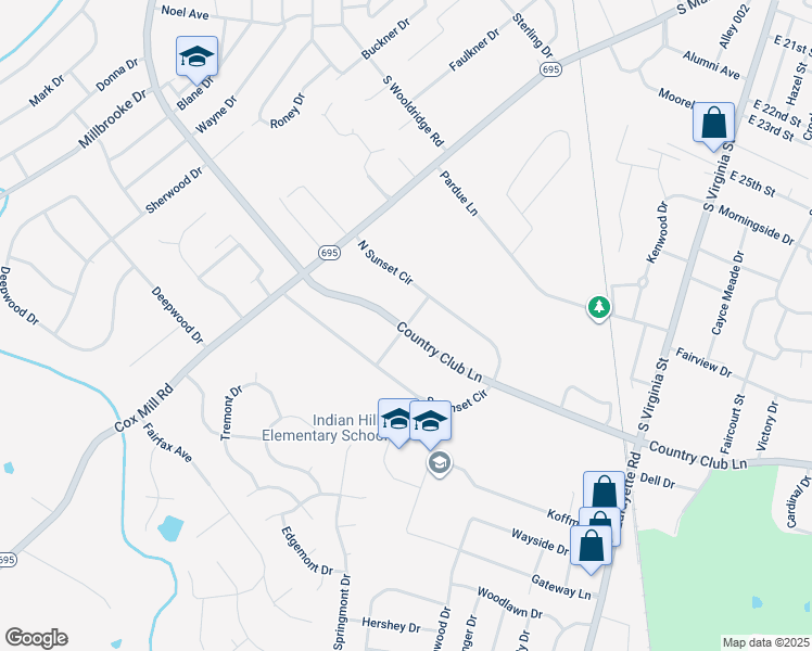 map of restaurants, bars, coffee shops, grocery stores, and more near 117 Country Club Ln in Hopkinsville