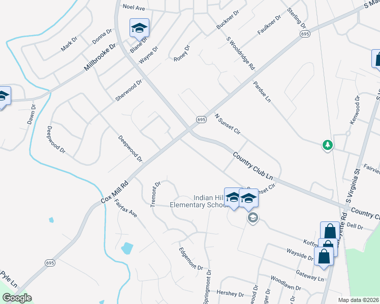 map of restaurants, bars, coffee shops, grocery stores, and more near 111 South Sunset Circle in Hopkinsville