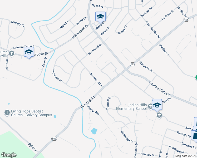 map of restaurants, bars, coffee shops, grocery stores, and more near 101-111 Deepwood Drive in Hopkinsville