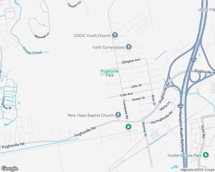 map of restaurants, bars, coffee shops, grocery stores, and more near 4237 Coltrane Avenue in Suffolk