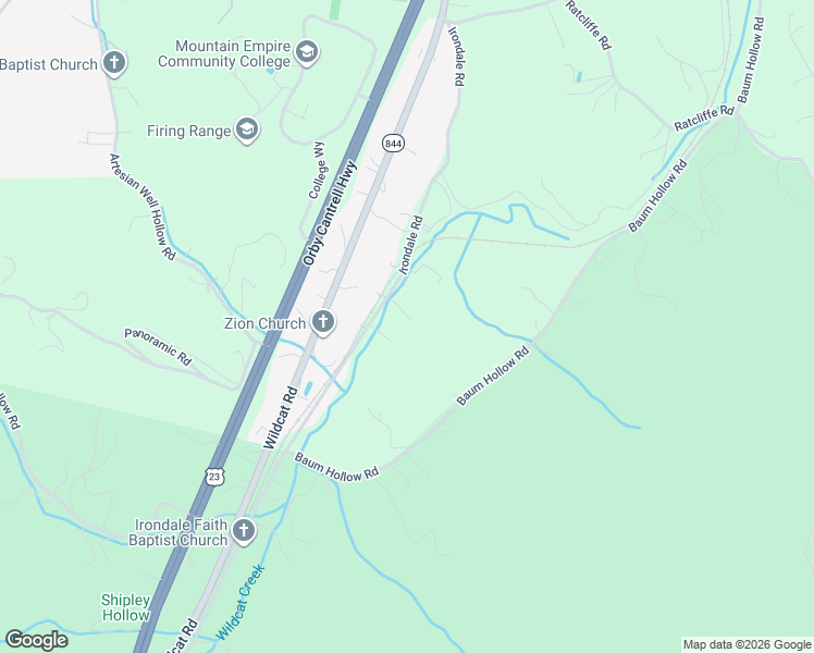 map of restaurants, bars, coffee shops, grocery stores, and more near 1514 State Route 668 in Big Stone Gap