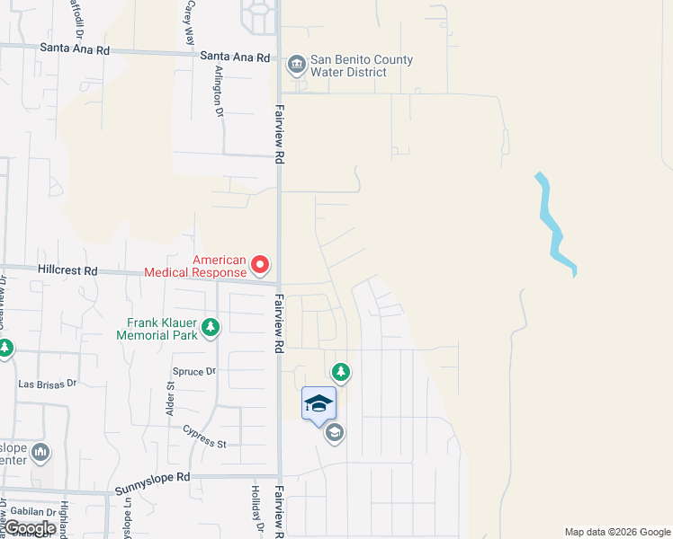 map of restaurants, bars, coffee shops, grocery stores, and more near 1880-1898 Hillcrest Road in Hollister