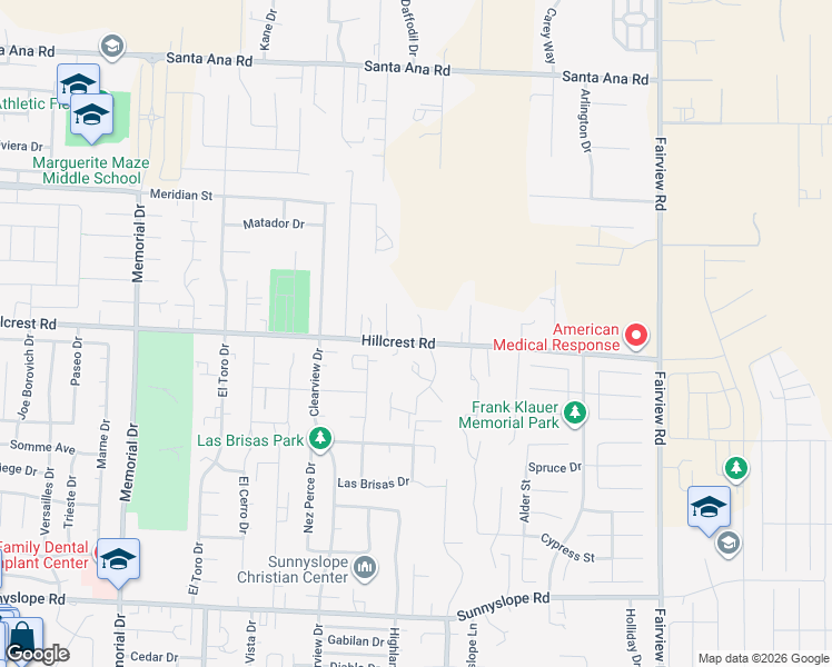 map of restaurants, bars, coffee shops, grocery stores, and more near 1370 Hillcrest Road in Hollister