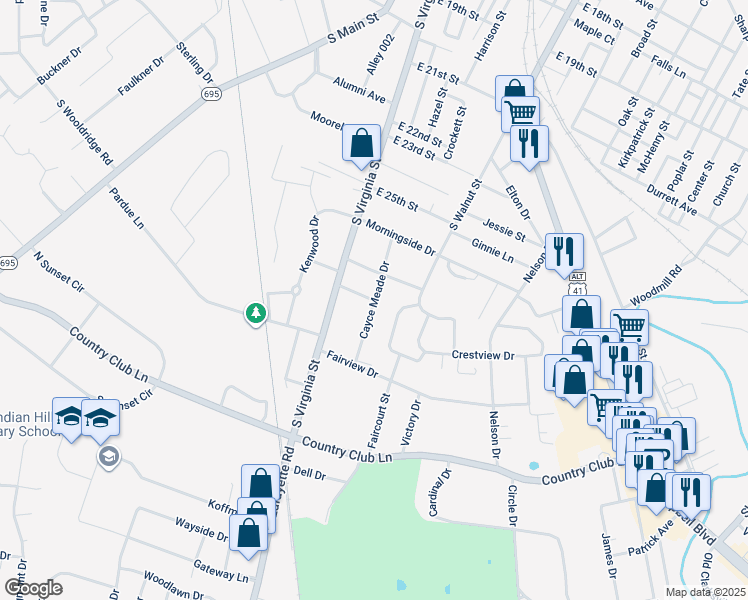 map of restaurants, bars, coffee shops, grocery stores, and more near 298 Trimble Lane in Hopkinsville