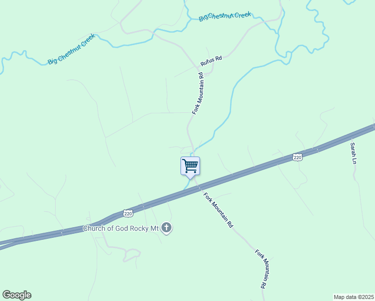 map of restaurants, bars, coffee shops, grocery stores, and more near 2915 Fork Mountain Road in Rocky Mount